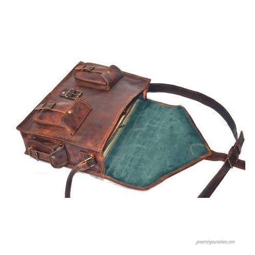 15 Inch Vintage Handmade Leather Messenger Bag for Laptop Briefcase Best Computer Satchel School Distressed Bag