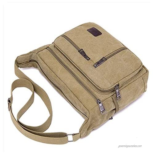 Canvas Bag School Travel Hiking Crossbody Shoulder Messenger Bag for Men and Women