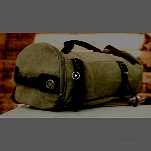Canvas Duffle Bag Duffel Backpack Travel Shoulder Bags 3 Way Hiking Gym Messenger Luggage Men Women - sky blue