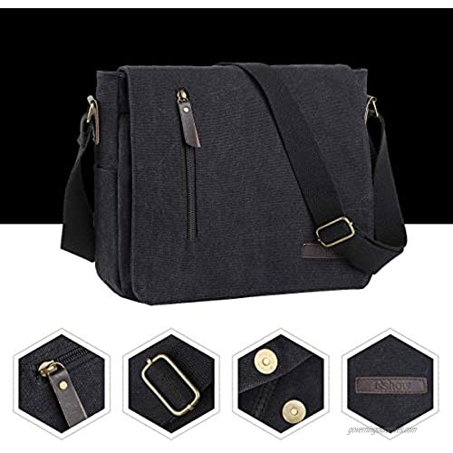 Eshow Men's Shoulder Bag Messenger Bag for Men Canvas Crossbody Bag for Business Work Daily Use