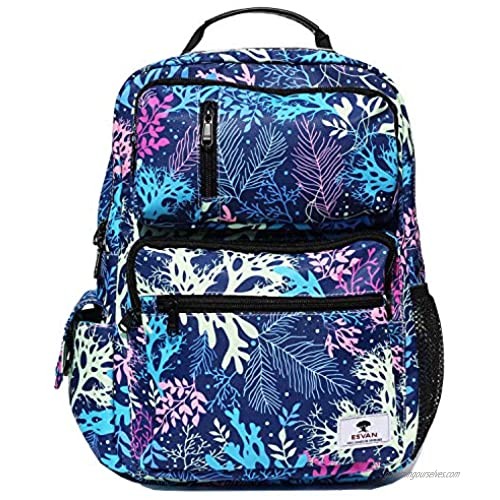 ESVAN Floral Sling Bag Shoulder Backpack Travel Rucksack Cross Body Messenger Bag Unisex