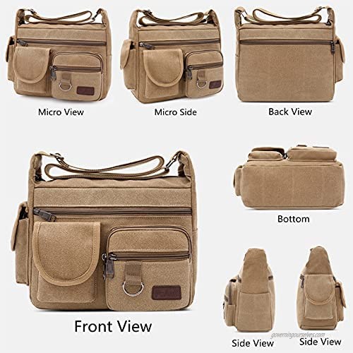 HANDAFA Messenger Bag Practical Satchel Handbag Unisex Single Shoulder Bag
