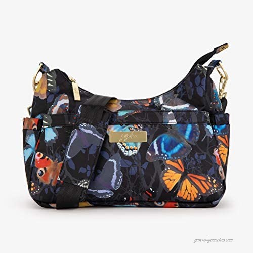 JuJuBe | HoboBe Purse | Travel-Friendly  Shoulder Messenger Mommy Bag with Organization Pockets | Social Butterfly