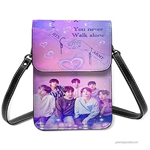 Kpop Fun Leather Mobile Wallet Messenger Bag Small Shoulder Bag Portable Change