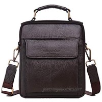 Meigardass Men's Cowhide Leather Shoulder Messenger Bag Handbag Briefcase