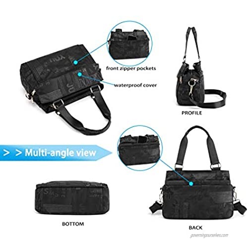 MIDAUP Hobo Bags for Women Multi-Pocket Crossbody Purse Stylish Messenger Handbags Shoulder Bag Soft Nylon Satchel