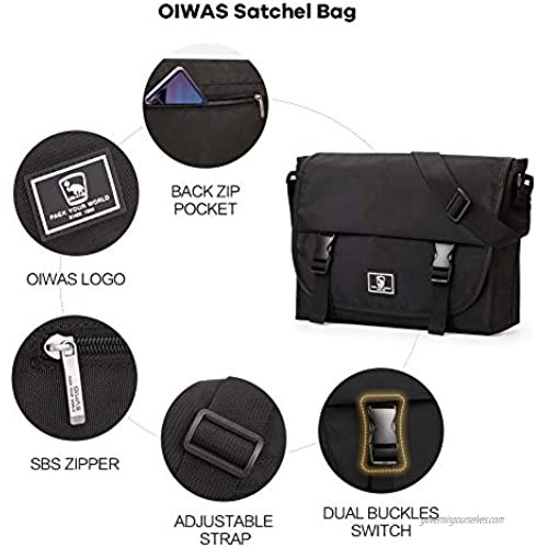 OIWAS 14 Inch Messenger Bag - School Satchel For 14 Inch Laptop Leisure Computer Crossbody Bookbag Briefcase Men Women