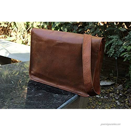 RK 15 Vintage Leather Messenger Shoulder Bag for Men and Women