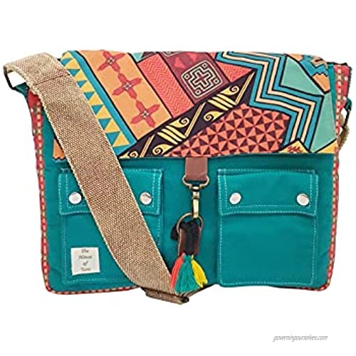The House of Tara - Olive Green Vintage Crossbody 100% Cotton Canvas Messenger bag with Stylish Design for Women