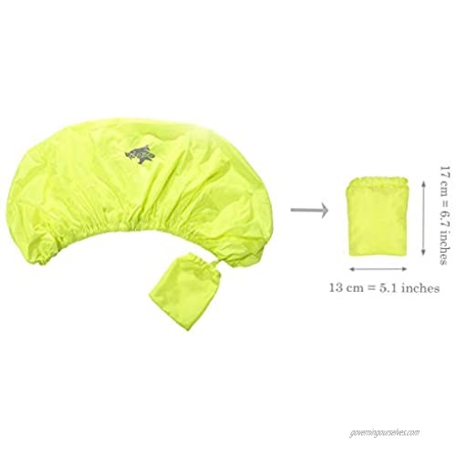 Venzo - Portable Foldable Ultralight 70D Nylon - Fluorescent Yellow - Waterproof - Dust Rain Case Cover Coat - for 20L-32L - Travel Camping - Double Pannier Rack Bag Set