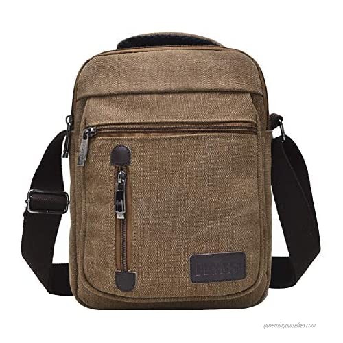 ZJINGZ Canvas Crossbody Shoulder Purse Everyday Satchel Bag Shoulder Messenger Bag iPad Travel Bag