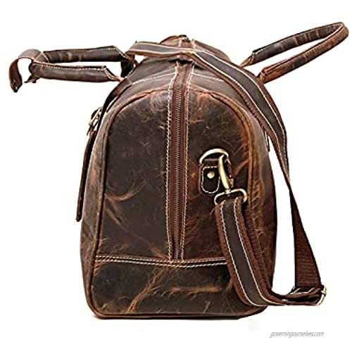 24 Inch Leather Duffel Bags for Men and Women Full Grain Leather Travel Overnight Weekend Leather Bags Sports Gym Duffel for Men (brown color)