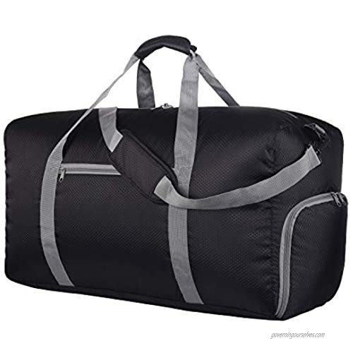 65L Travel Duffel Bag Foldable and Lightweight with Shoes Compartment