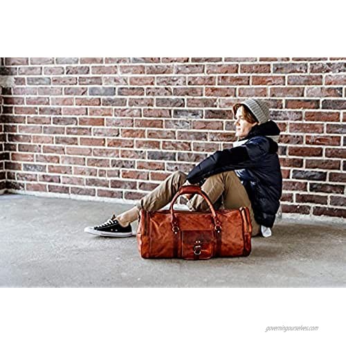 Berliner Bags Vintage Leather Duffle Bag Texas XL for Travel or the Gym Overnight Bag for Men and Women - Brown