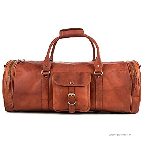 Berliner Bags Vintage Leather Duffle Bag Texas XL for Travel or the Gym  Overnight Bag for Men and Women - Brown