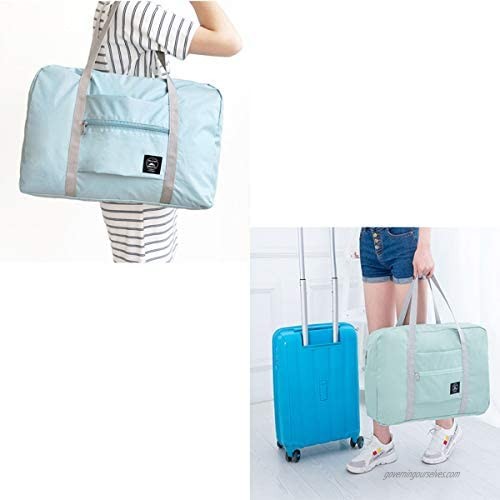 Foldable Travel Bag Tote Lightweight Waterproof Duffel Bag Carry Storage Luggage Portable Folding Bag by VAQM (Foldable Travel Bag for Mint Green)