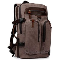 G-FAVOR Men Travel Backpack Canvas Rucksack Vintage Convertible Weekender Duffel Bag Flight Approved Luggage Carry