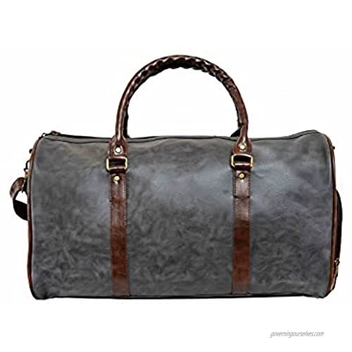 Genuine Leather Travel Weekender Overnight Duffel Bag Gym Sports Tote Duffle Luggage Bags For Men
