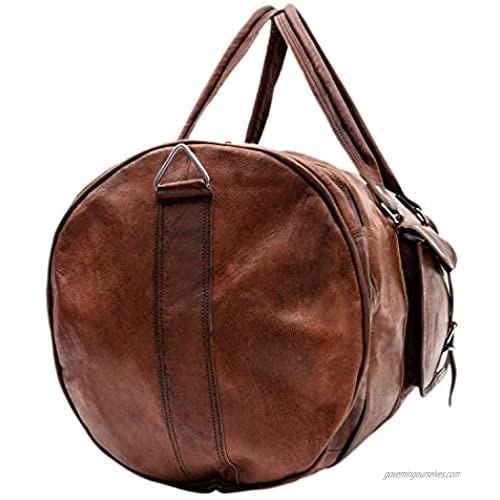 Handmade World 24 Inch Vintage Leather Bags Luggage Duffel Large Travel Carry On Air Cabin Sports Gym Bag