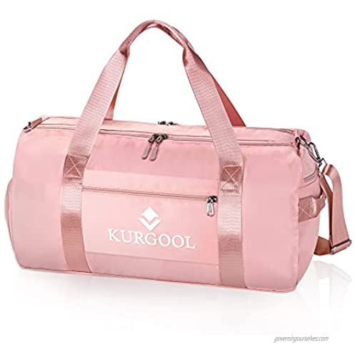KURGOOL Duffle Bag Waterproof Weekender Bags for Women & Men Travel Tote Bag  Large Duffel Bag for Sports Gym Overnight with Shoe and Wet Clothes Compartments