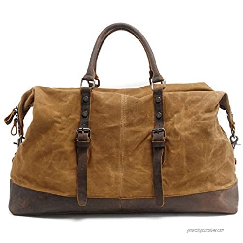 Leather Travel Duffel Bag for men Gym Sports Weekender Luggage Carry on Airplane Leather Bag