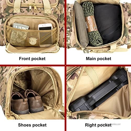 Military Tactical Duffle Bag Gym Travel hiking & trekking Sports Bag with Shoes Compartment