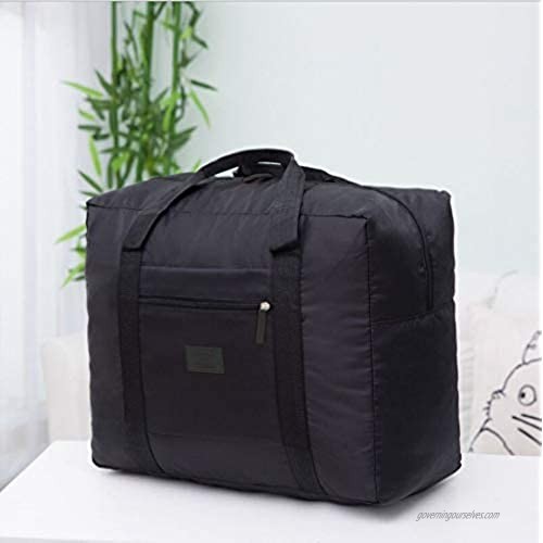 PAXLamb Travel Luggage Duffle Tote Bag Lightweight Waterproof Foldable Storage Carry Bag (Black)