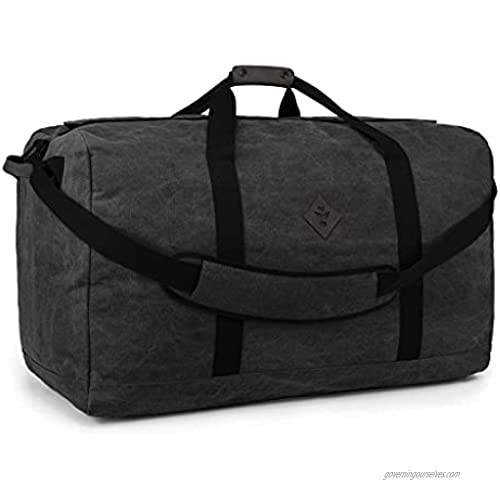 Revelry Northerner - Smell Proof XL Duffle Bag - Travel Bag - Carry on Bags for Airplanes - Lightweight Waterproof - Weekender Bags for Women - Genuine Leather - Shoulder Strap - Smoke…