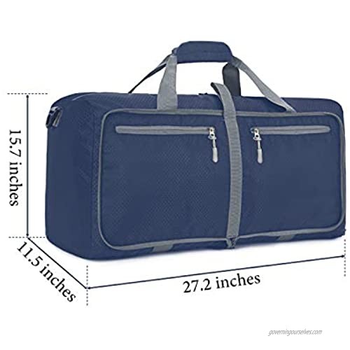 Takusun 80 L Large Travel Duffle Bag with Shoes Compartment Foldable Luggage Bag Water-proof Gym Workout Bag Lightweight Weekender Tote for Travel Sports