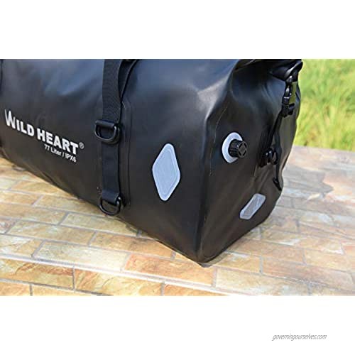WILD HEART 55L 66L 77L Motorcycle bag Duffel Bag for Travel Motorcycling Cycling Hiking Camping (100L Black)