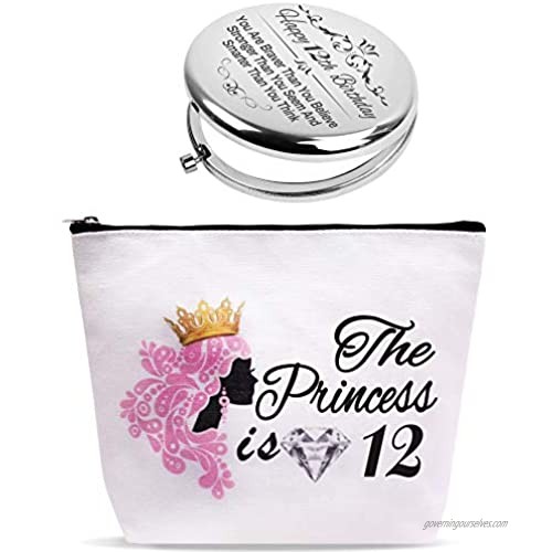 12th Birthday Gifts for Girls  12 Year Old Girl Gifts for Birthday  Birthday Gifts for 12 Year Old Girls  12th Birthday Presents Girl  12th Birthday Mirror  12th Birthday Makeup Bag Cosmetic Bag