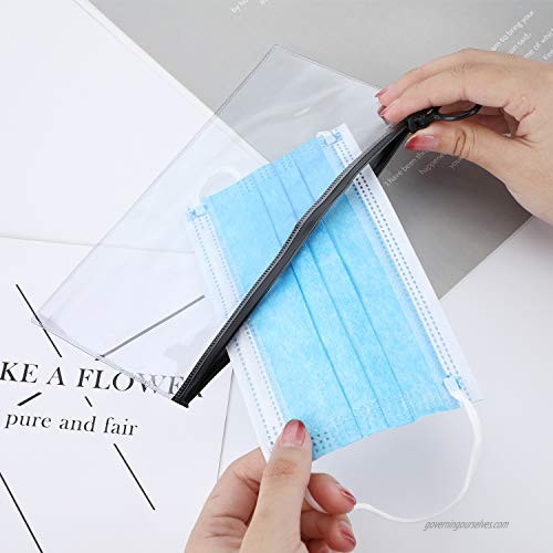 20 Pieces Portable Face Covering Storage Bag Plastic Face Covering Organizer for Reuse Dust-proof Face Covering Storage Case Containers for Face Covering Protection (Clear)