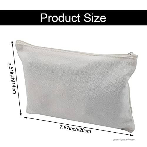 24Pcs Sublimation Blank Canvas Pencil Pouch Cosmetic Bags Cotton Sublimation Cosmetic Bag DIY Craft Blanks Makeup Pouches Multipurpose Travel Toiletry Pen Case Canvas Bag Birthday Gifts for Women