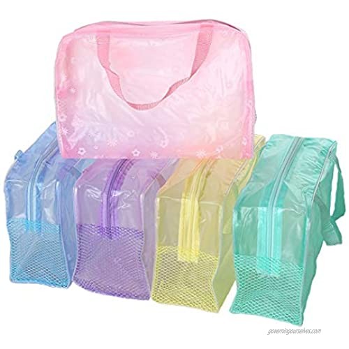 5 Pack Cosmetic Makeup Bag  Travel Makeup Cosmetic Bags  Toiletry Bag Transparent Luggage Pouch for Men Women  Waterproof Storage Toiletry Carry Pouch  with Zipper Handle  Travel Bathroom Organizer