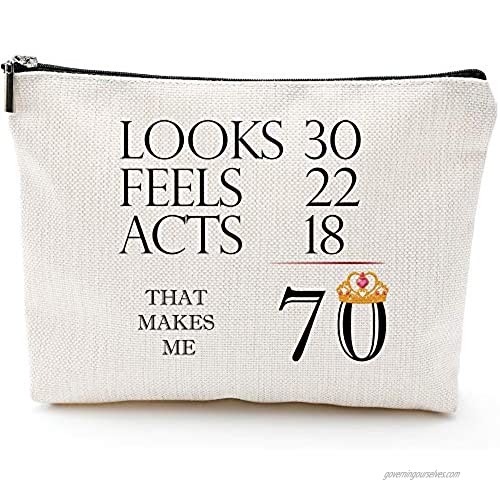 70th Birthday Gifts for Women-That Make Me 70-1949 Birthday Gifts for Women  70 Years Old Birthday Gifts Makeup Bag for Mom  Wife  Friend  Sister  Her  Colleague  Coworker(Makeup bag-70th Unicorn)