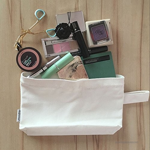 Augbunny Multi-purpose Cotton Canvas Zipper makeup Bag Pouch 4-pack