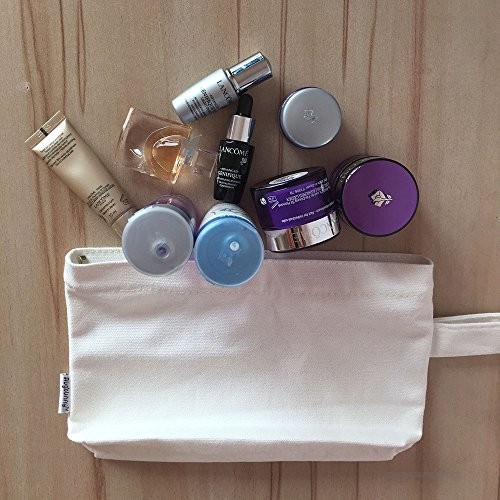Augbunny Multi-purpose Cotton Canvas Zipper makeup Bag Pouch 4-pack
