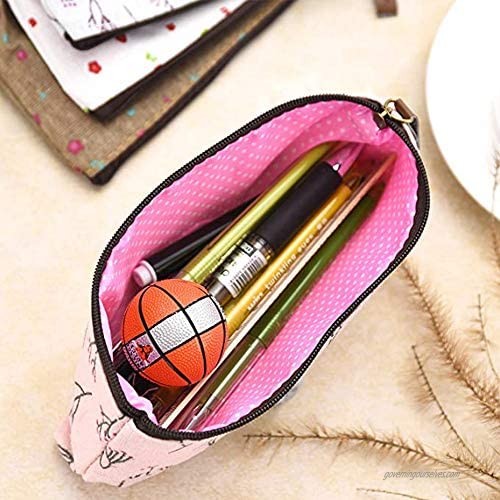 BAGTeck Makeup Bag/Travel Cosmetic bag，Coin Purse，Cute Floral Flower Canvas Zipper Pencil Cases Multi-functional Cosmetic Makeup Bag lovely Flower Tree Fabric 4pcs set