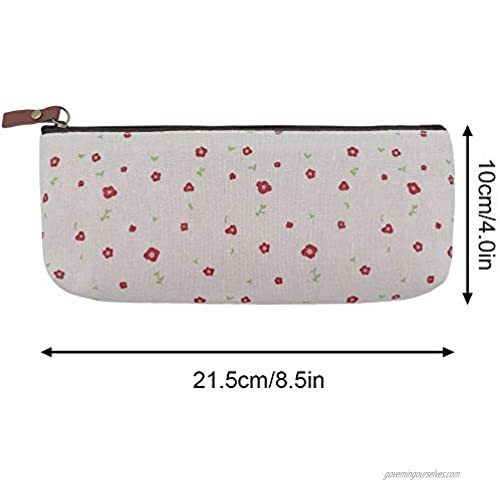 BAGTeck Makeup Bag/Travel Cosmetic bag，Coin Purse，Cute Floral Flower Canvas Zipper Pencil Cases Multi-functional Cosmetic Makeup Bag lovely Flower Tree Fabric 4pcs set
