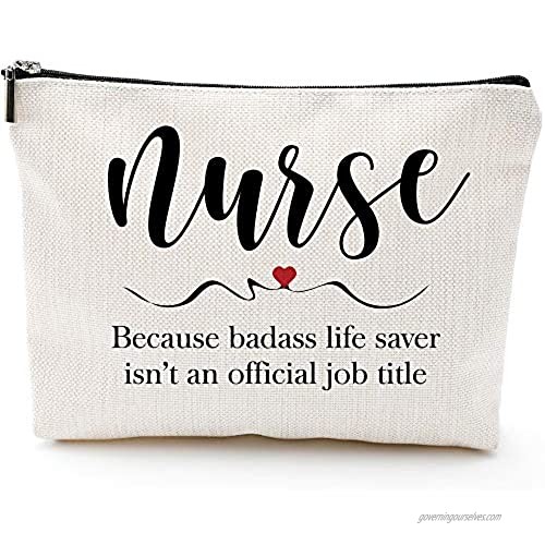 Because Badss Life Saver isn't an Official Bob Title-Nurse Gifts Nursing Student Gifts for Women Nurse Practitioner Gifts Best Nurse Ever Waterproof Cosmetic Bag