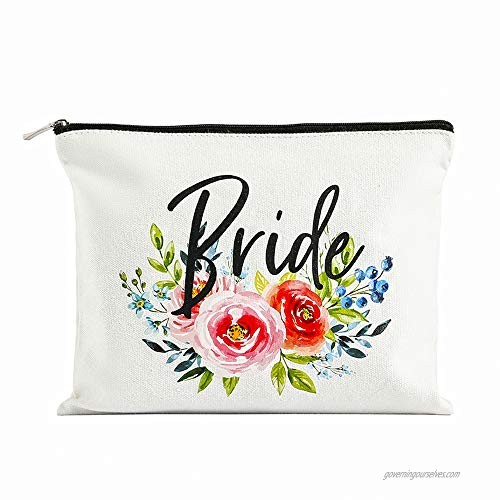Bridal Shower Gifts Bachelorette Gifts Bachelorette Party Favors Wedding Gifts Engagement Gifts Bride Gifts Bride Makeup Bag Miss to Mrs Bride to be Gifts Cosmetic Bag (Blue-Pink)