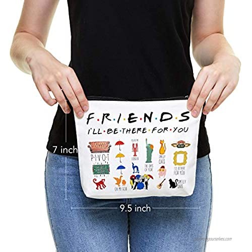 Friends Quotes Makeup Cosmetic Bag Zipper Pouch - Friends TV Show Cosmetic Travel Bag Toiletry Make-Up Case Multifunction Pouch Gifts for Friends Fan/ Women/Sister (Red)