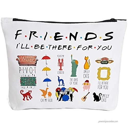 Friends Quotes Makeup Cosmetic Bag Zipper Pouch - Friends TV Show Cosmetic Travel Bag Toiletry Make-Up Case Multifunction Pouch Gifts for Friends Fan/ Women/Sister (Red)