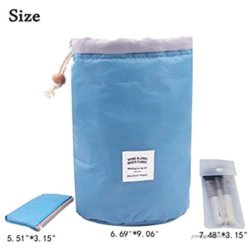 INVODA 2PCS Travel Cosmetic Bag Makeup Organizer Bag Bathroom Cases Toiletry Bag with Drawstring (Red+Blue)
