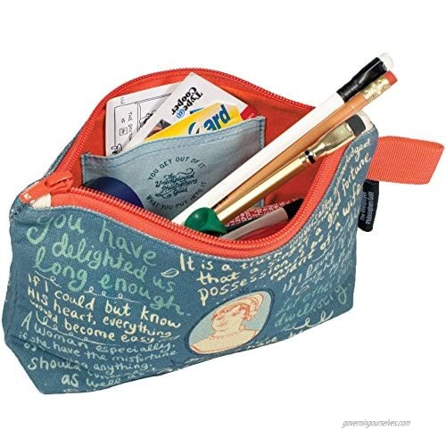Jane Austen Bag - 9 Zipper Pouch for Pencils Tools Cosmetics and More