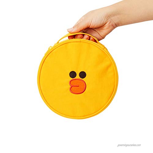 LINE FRIENDS Nylon Collection SALLY Character Toiletry Makeup Cosmetic Bag for Travel Essentials Small Yellow