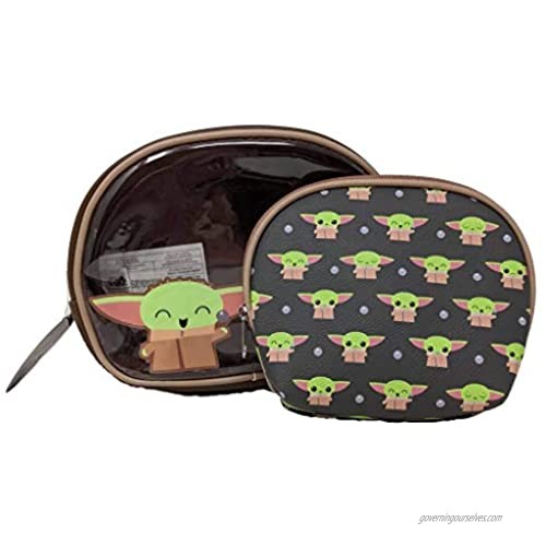 Loungefly Mandalorian Baby Yoda Grogu The Child 2 Piece Cosmetic Bag Set