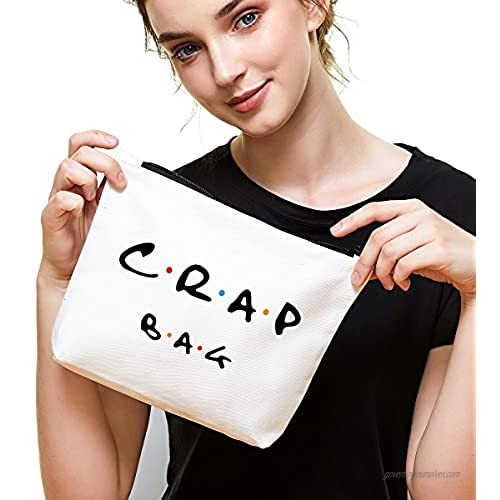 Natural Reusable Makeup Bag Friends Theme Eco-Friendly Makeup Bag Gifts for Women Men Best Friends