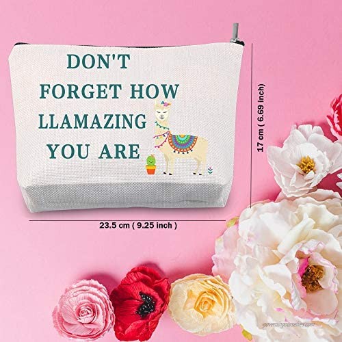TSOTMO Llama Gift Never Forget How Llamazing You are Novelty Gift Alpaca Makeup Bag for Women Girls Cosmetic Bags Gifts Animal Lover Gift (LLAMAZING)