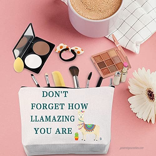 TSOTMO Llama Gift Never Forget How Llamazing You are Novelty Gift Alpaca Makeup Bag for Women Girls Cosmetic Bags Gifts Animal Lover Gift (LLAMAZING)